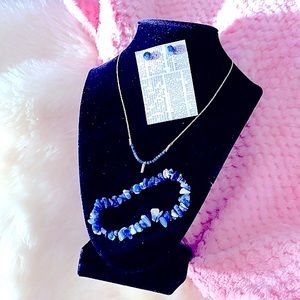 Love Handmade 3pc Semi-Precious Gem “Sodalite” JewelrySet *Intuition *Creativity